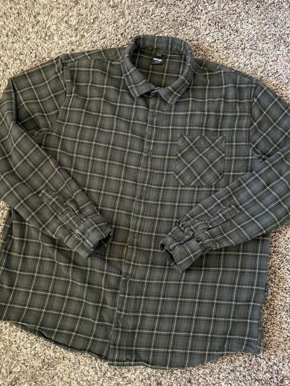 Oakley Plaid Flannel Button-Up Shirt Longsleeve XXL Green